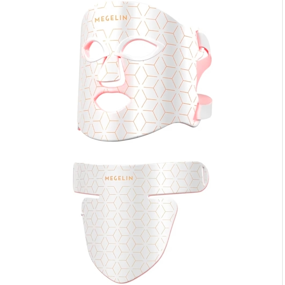 NWT Megelin LED Facial Mask & Neck Guard in White